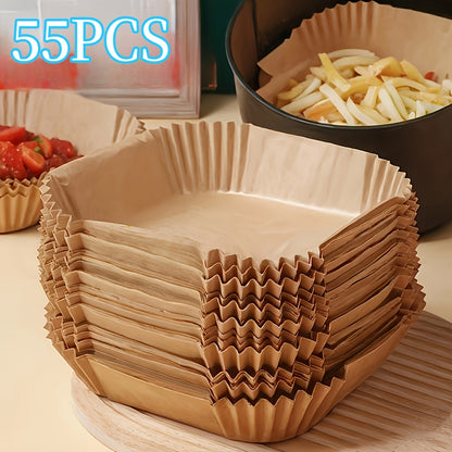 Air Fryer Parchment Paper Liners in 55, 220 or 440-Piece Packs, Nonstick Cooking Paper for Compatible Basket Cooking, Oven Baking and Meal Prep