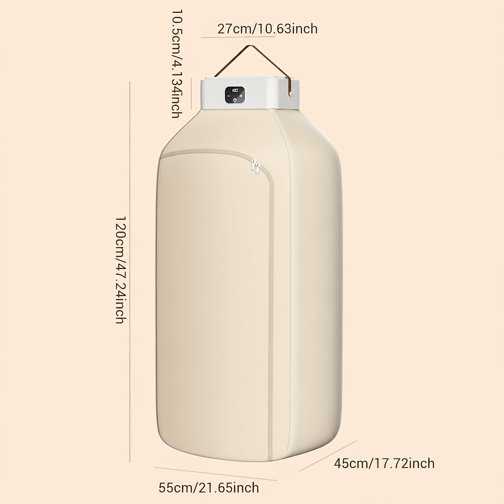 Touch-Screen Foldable Clothes Dryer with Drying Bag, Two-Speed Control and Timer, Compact Electric Garment Drying Machine for Small-Space Laundry Care