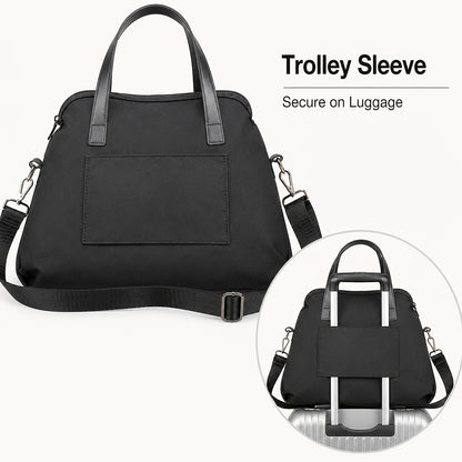 Bow Decorated Nylon Tote Bag with Hello Kitty Theme, Shoulder and Crossbody Carry for Daily Commutes, Gym Visits and Weekend Travel