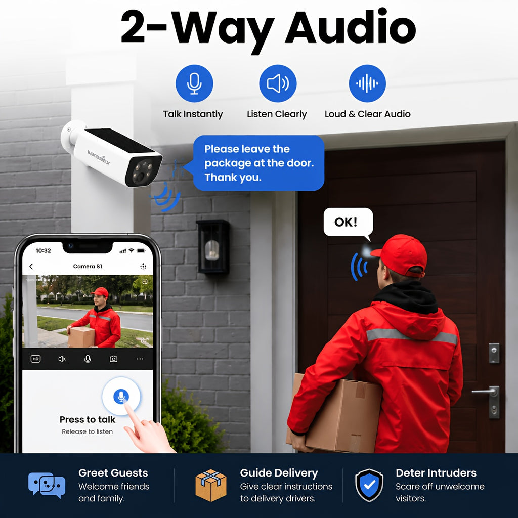 Wansview Solar Security Camera with Listed 3MP Video, Color Night Vision, PIR Human Detection and Two-Way Audio, Outdoor 1 to 4 Pack Options