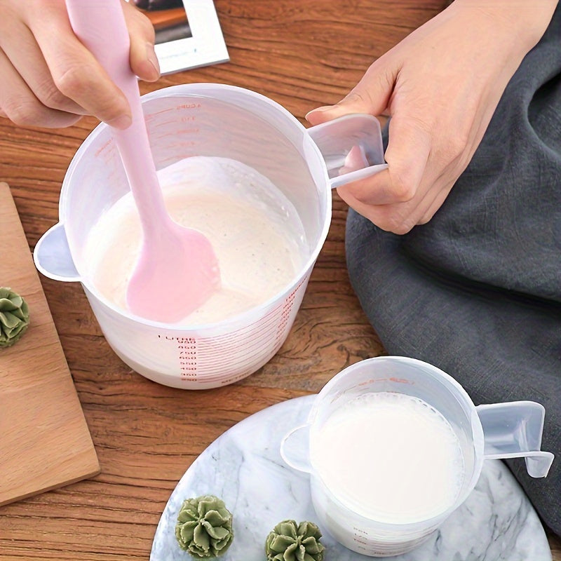 Nesting Measuring Cup Set, Three-Piece Kitchen Measuring Tools with Listed 250ml, 500ml and 1000ml Capacities for Metric Recipes and Home Baking Preparation