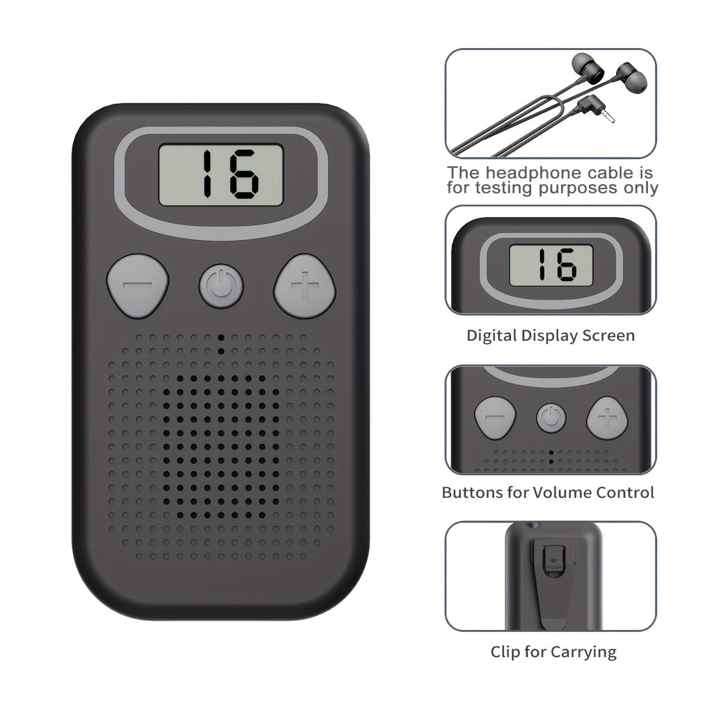 JINGHAO Personal Sound Amplifier in Black with Adjustable Volume, Pocket-Style PSAP Listening Device for Adults Comparing Everyday Sound Amplification Options
