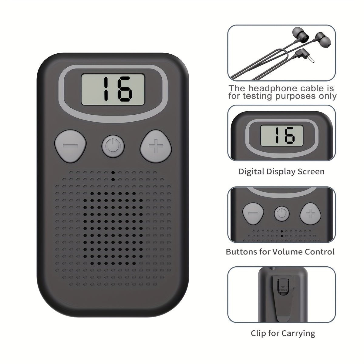 JINGHAO Personal Sound Amplifier in Black with Adjustable Volume, Pocket-Style PSAP Listening Device for Adults Comparing Everyday Sound Amplification Options