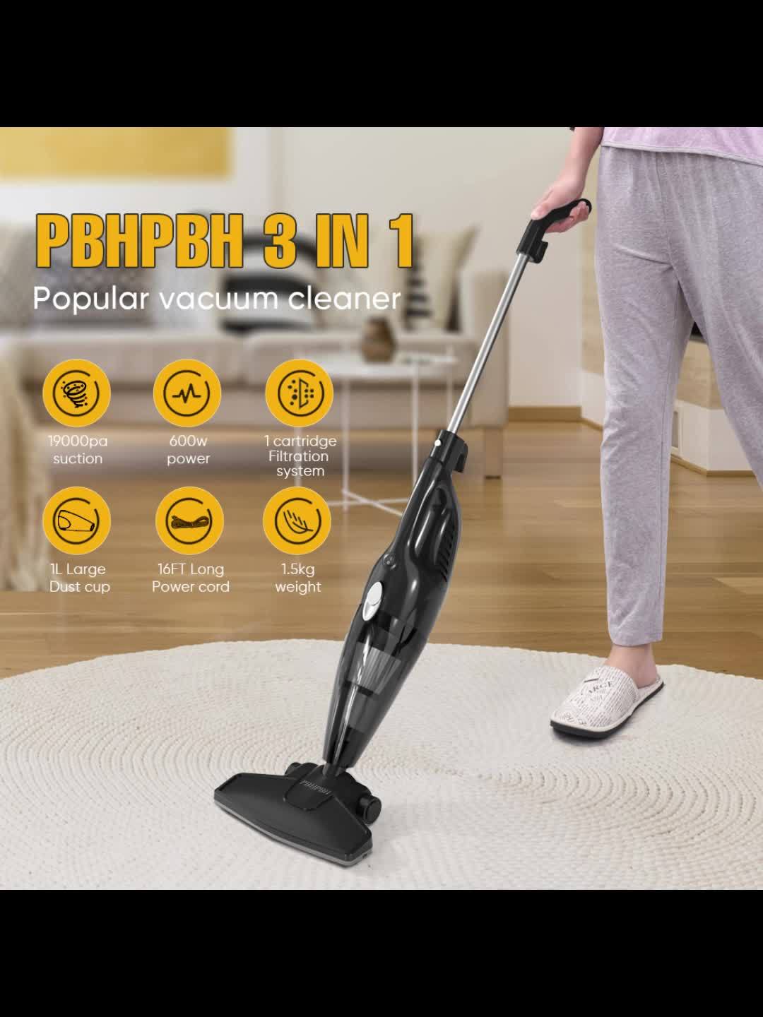 PBHPBH LF-07 Wired Stick Vacuum Cleaner, Can Be Switched to A Handheld Vacuum for Portable Cleaning, 600W Lightweight, 40.58oz Dust Cup, 20Kpa Strong Suction, Suitable for Carpets, Tiles, And Hard Floors, Very Suitable for Cleaning Pet Hair
