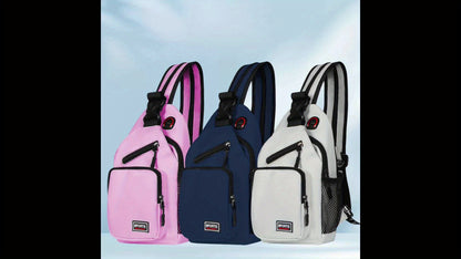 Adjustable Strap Crossbody Bag with Zipper Pockets, Blue Cat, Dark Blue, Pink or Blue Options for Everyday Essentials, Casual Errands and Travel Organization