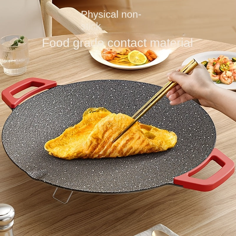 Adjustable Temperature Electric Grill Pan with Listed Nonstick Surface and 110V American Plug, Large Red Ear Model for Grilling, Frying and Home Kitchen Meals