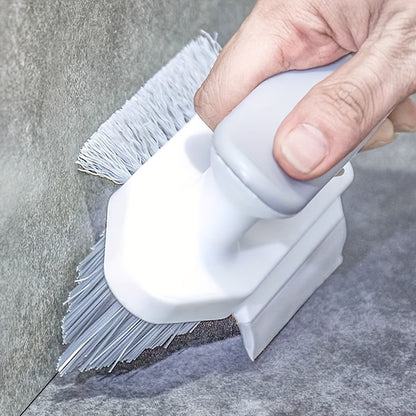 Crevice Cleaning Brush with Scraping Strip, 2-in-1 Household Tool for Compatible Bathroom Corners and Floor Gaps in Green or White Single-Brush Options