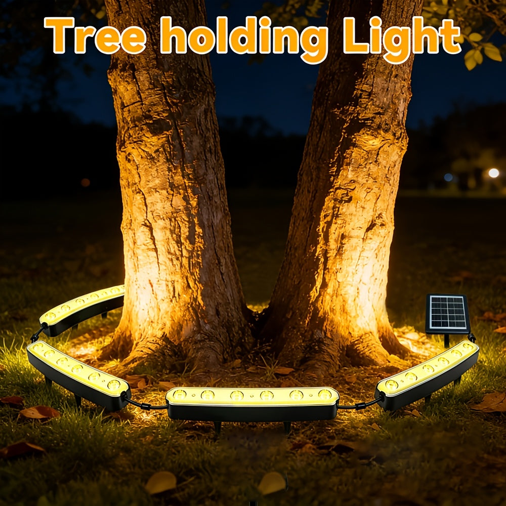 Solar Tree and Lawn Lamp for Outdoor Courtyard, Landscape and Large Potted Plant Lighting, One-Pack White, Warm or Color Light Options for Garden Decor