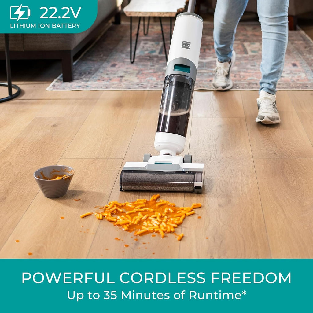 Kenmore AquaLite 3-in-1 Cordless Wet Vac, Hard Floor Vacuum and Mop Combo with 8kPa Suction, Automatic Air-Drying Self-Cleaning Mop and 35-Min Runtime, Lightweight Floor Washer for Tile, Hardwood and Everyday Messes, White