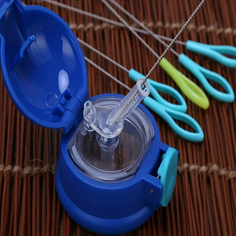 Five-Piece Straw Cleaning Brush Set for Compatible Drinking Straws, Narrow Tubes and Water Bottle Crevices, Long Kitchen Brushes for Everyday Manual Cleaning
