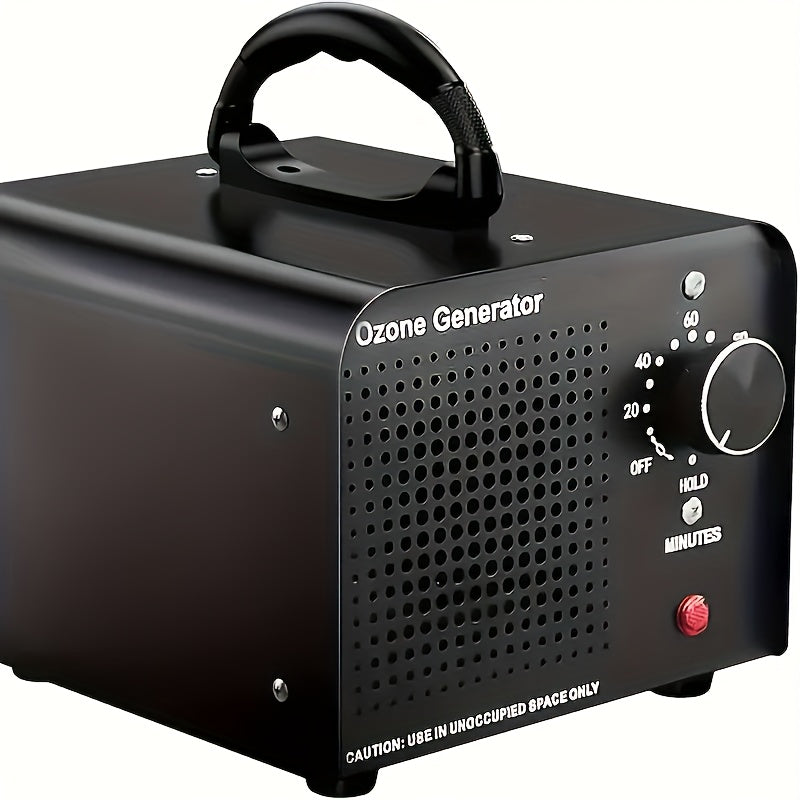 Timer-Controlled Ozone Generator with Listed 36000mg/h Output, Humidity Display, Removable Mesh and Carry Handle, Single Unit with Exposure Safety Warnings