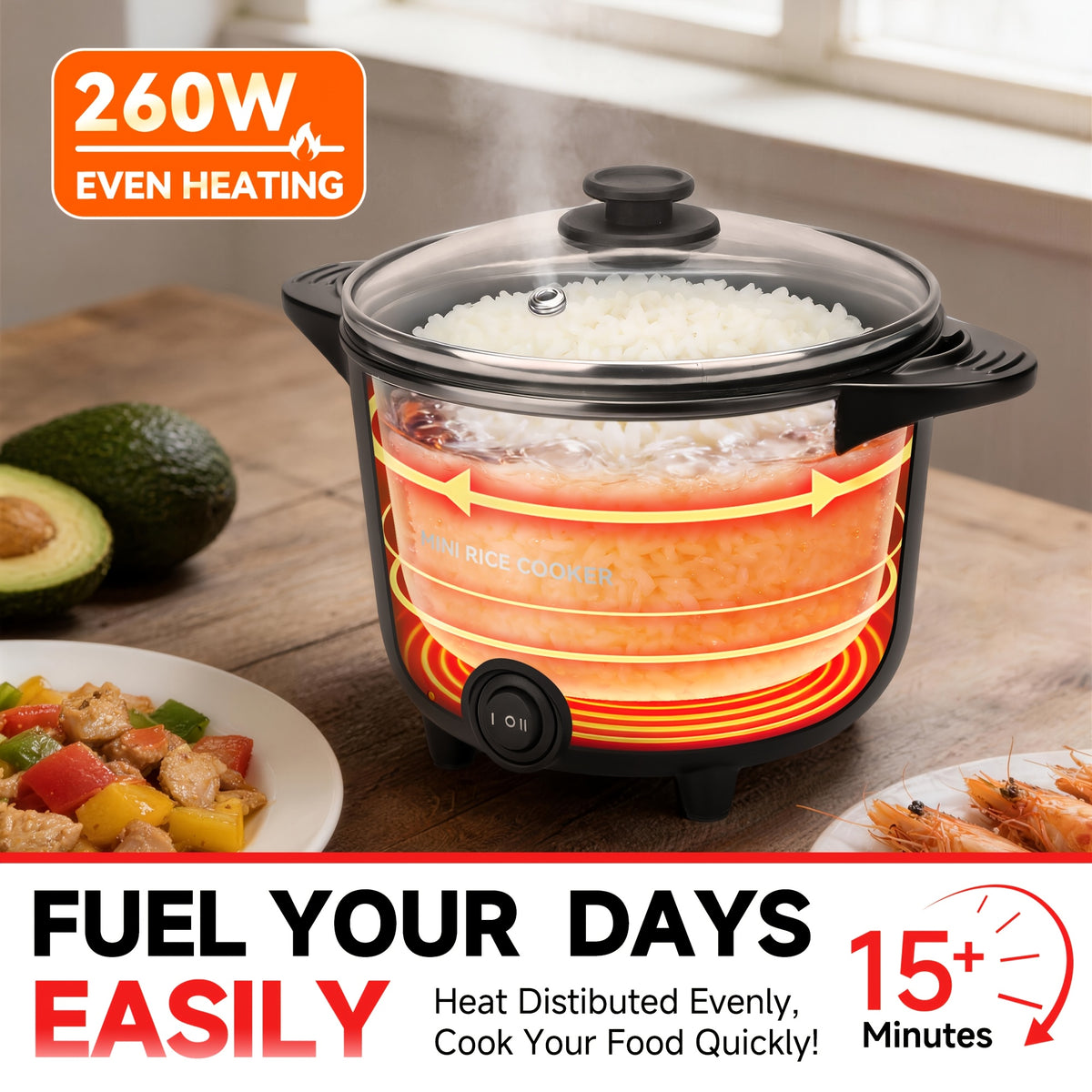Mini Electric Hot Pot for Single Serve Meals, Multi-Functional Noodle, Soup, Rice and Hot Pot Cooker with Non-Stick Inner Pot, Compact Portable Electric Cooking Pot for Small Kitchens, Dorms, Offices and One-Person Dinners