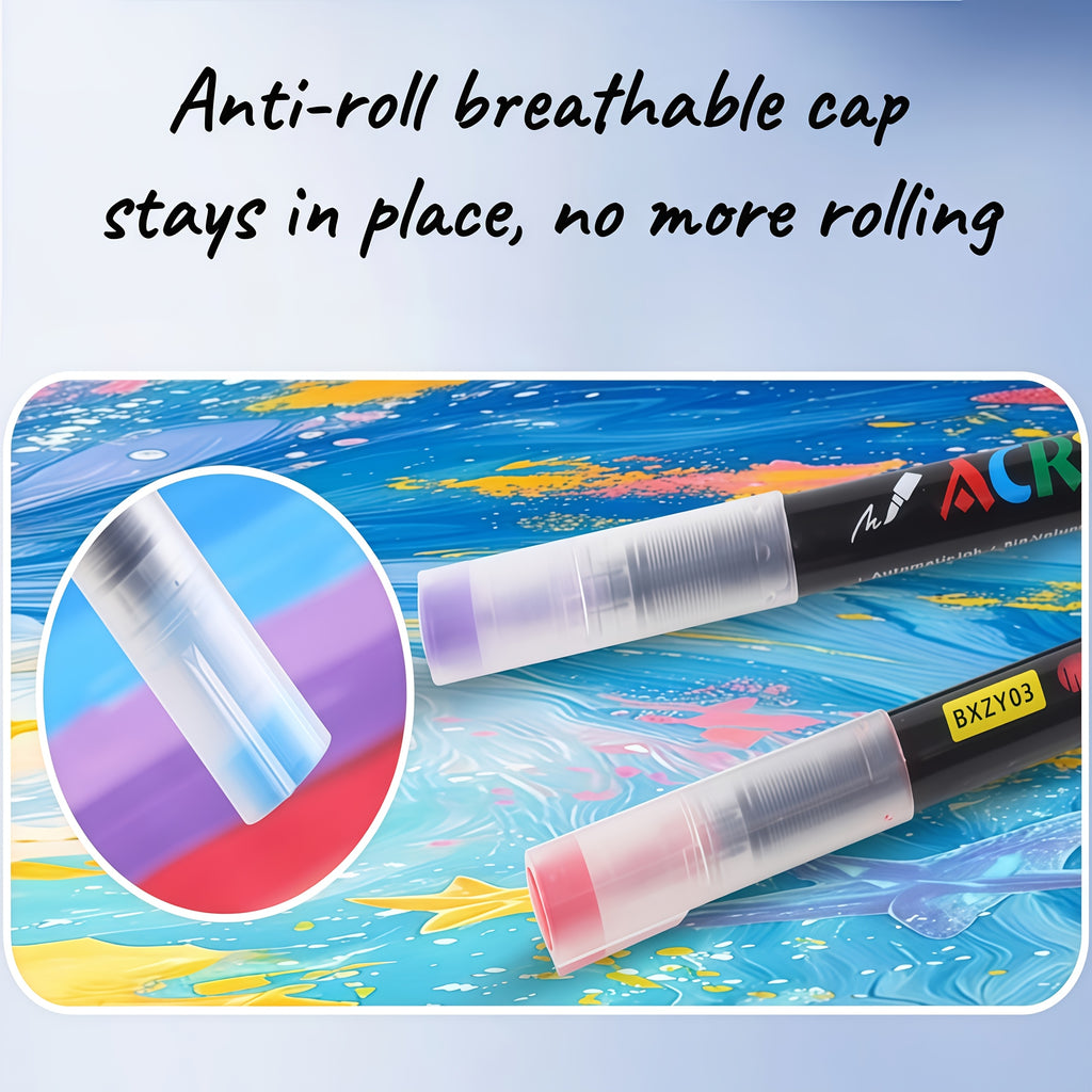 Brush Tip Acrylic Paint Markers for Rock Painting, Wood, Canvas, Glass and DIY Crafts, Art Pen Set Options from 12 Pieces to a Listed 168-Color Selection