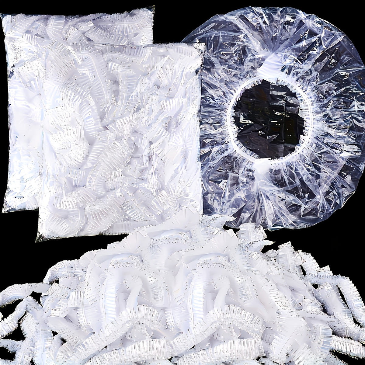 100-Piece Plastic Food Covers for Compatible Bowls, Plates, Fruits and Vegetables, Kitchen Covering Supplies for Everyday Meal Preparation, Picnics and Barbecues