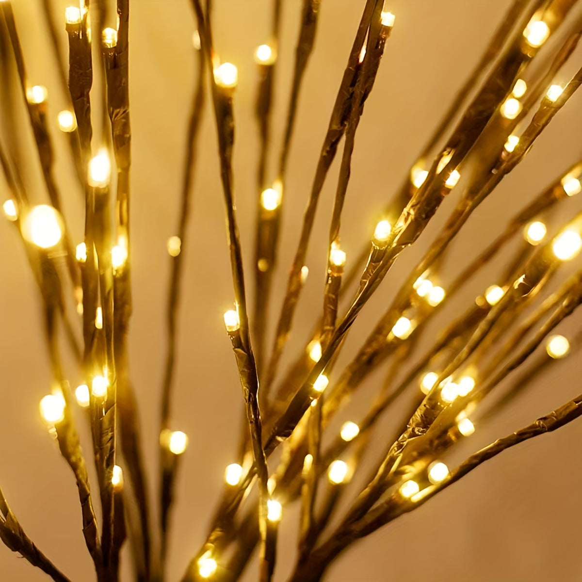 Warm Glow Battery Tree Branch Lights, Two-Piece Simulated Plastic Branch Set with Listed 40 LEDs for Wedding and Holiday Home Decor, Batteries Not Included