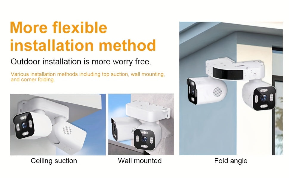 10X Zoom Security Camera with 5MP Dual Lenses, 355° PTZ, 2.4GHz WiFi, Color Night Vision, Two-Way Audio and Motion Tracking for Outdoor Home Monitoring