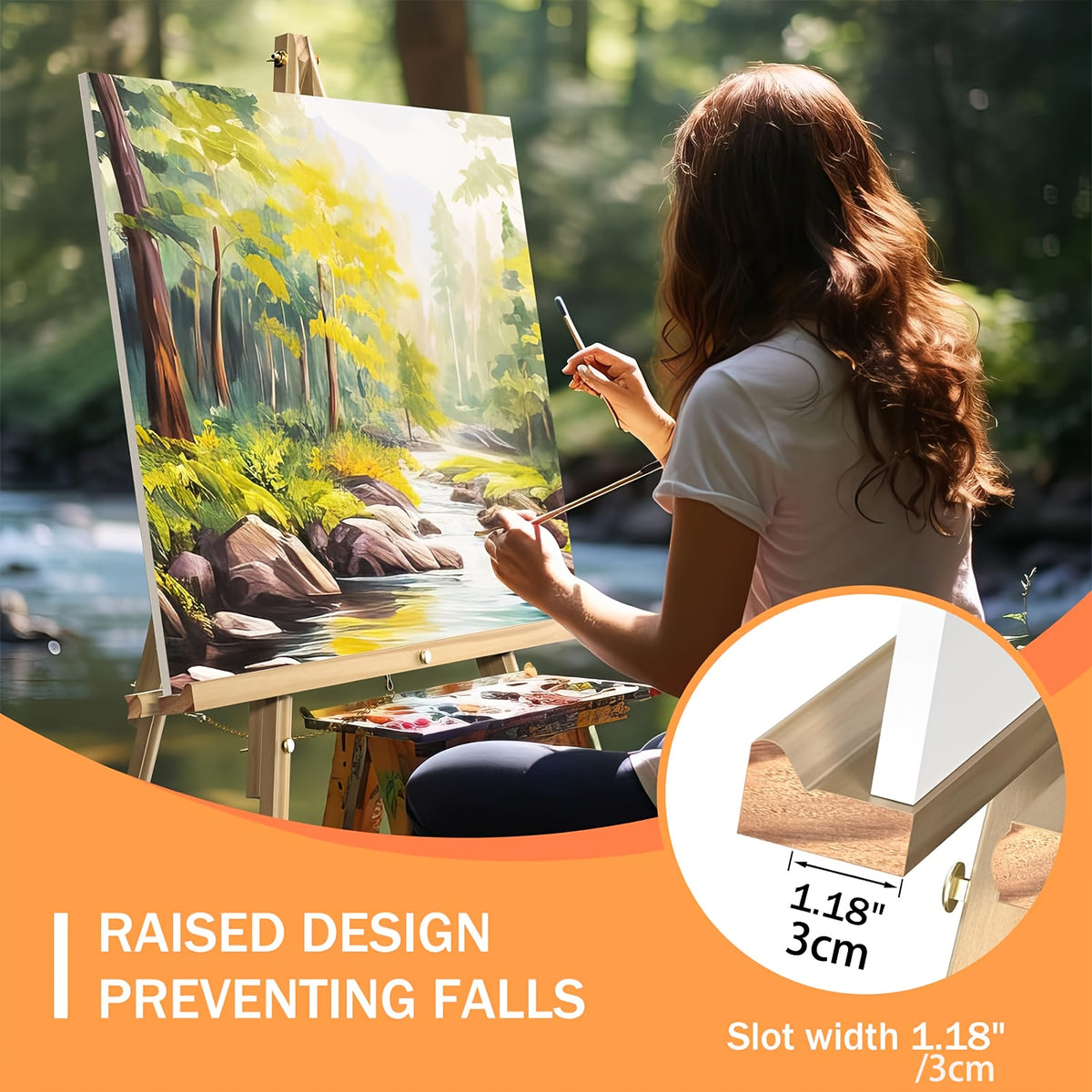 Wooden Tripod Floor Easel with Adjustable Height up to 63 Inches, Folding Artist and Poster Display Stand in Single or Two-Pack Options for Painting and Wedding Signs