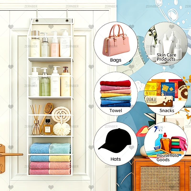 Tiered Hanging Storage Organizer, Foldable Non-Woven Bag with Window Design and 4 or 6 Layer Options for Bedroom, Bathroom and Home Office Organization