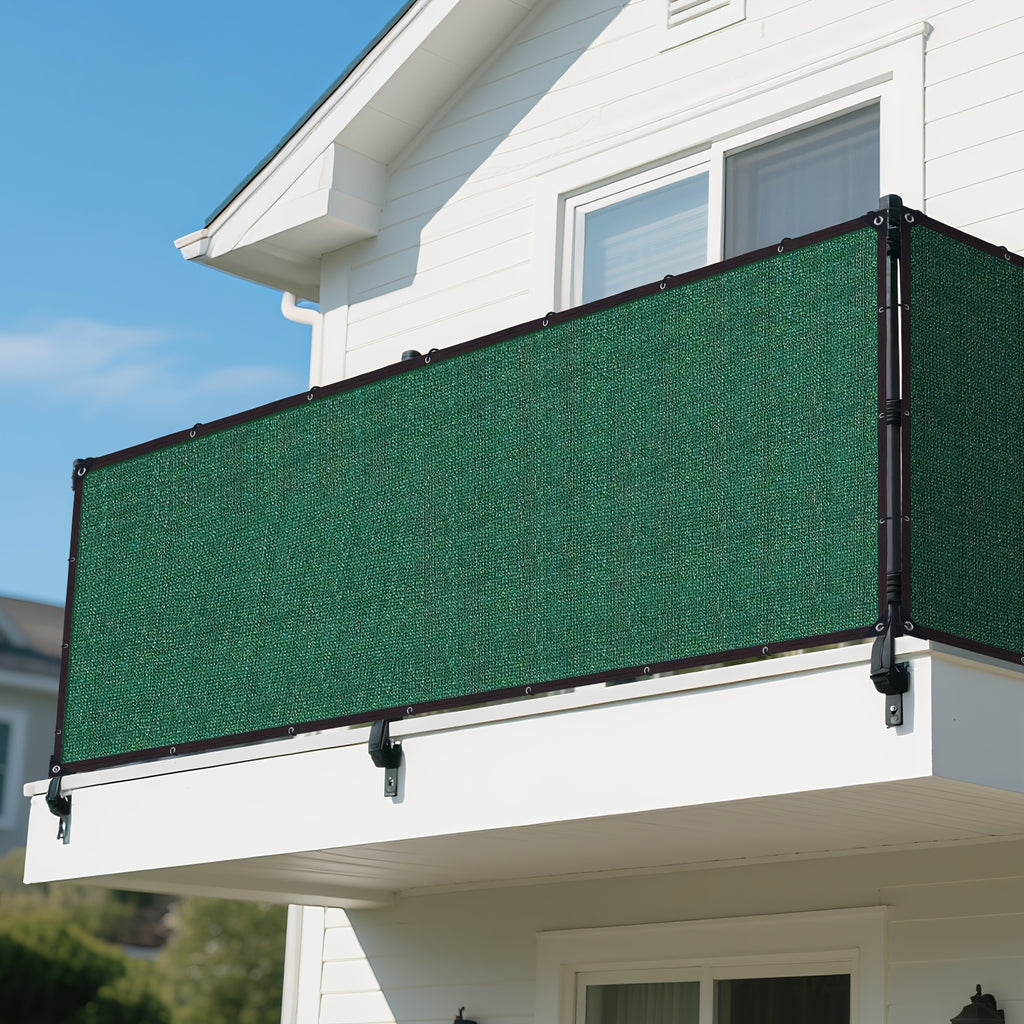 Balcony Privacy Screen for Deck Railings and Outdoor Fences, Green, Brown or Black with Two Size Options, Listed 33ft Rope and Zip Ties for Patio Screening