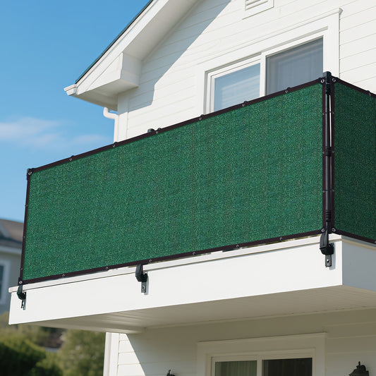 Balcony Privacy Screen for Deck Railings and Outdoor Fences, Green, Brown or Black with Two Size Options, Listed 33ft Rope and Zip Ties for Patio Screening
