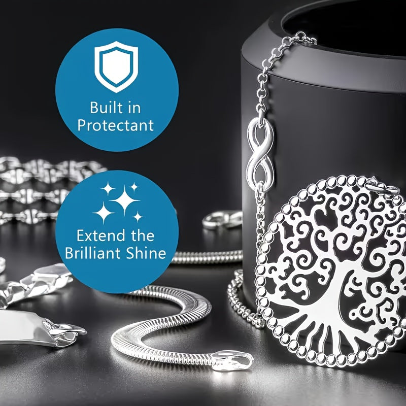Jewelry Polish with Sponge, Listed 1.86oz Surface Brightening Formula for Compatible Metal Bracelets and Necklaces, At-Home Jewelry Care Accessory