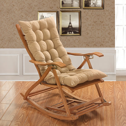 Tufted Rocking Chair Cushion, One-Piece Seat and Back Pad with Ties, 18.9 x 47 Inches for Compatible Recliner Seating in Five Color Options