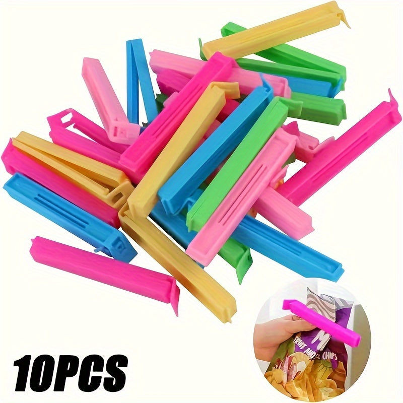 Reusable Plastic Food Bag Clips in Random Colors, 10, 20 or 30 Piece Packs for Compatible Snack Packages, Pantry Storage and Everyday Kitchen Organization