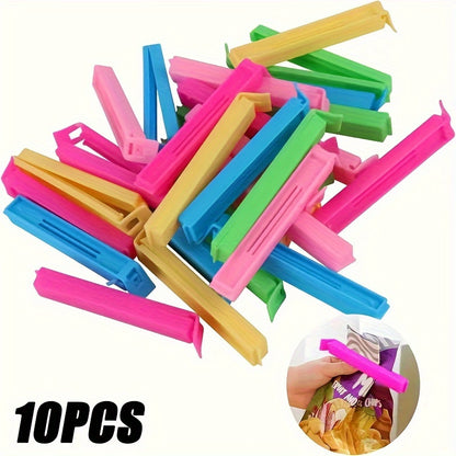 Reusable Plastic Food Bag Clips in Random Colors, 10, 20 or 30 Piece Packs for Compatible Snack Packages, Pantry Storage and Everyday Kitchen Organization