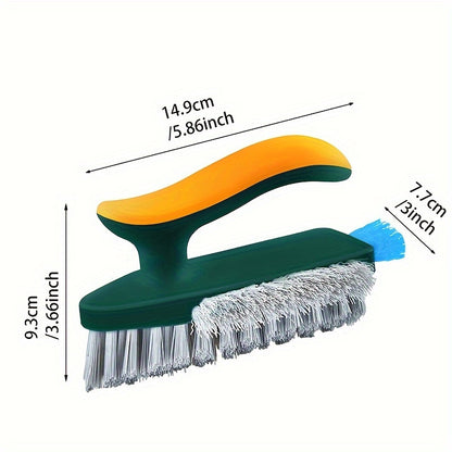 Crevice Cleaning Brush with Scraping Strip, 2-in-1 Household Tool for Compatible Bathroom Corners and Floor Gaps in Green or White Single-Brush Options