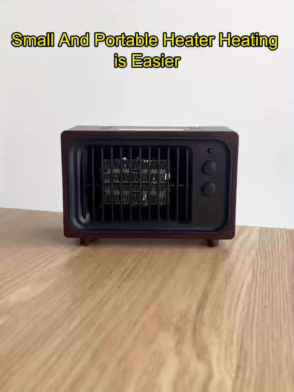 Remote-Controlled Red Space Heater with Listed 600W Power, Three Heat and Fan Settings, Adjustable Thermostat and Timer for Supervised Indoor Home or Office Warmth