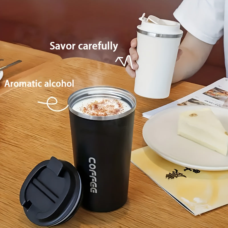 Vacuum Insulated Travel Mug, Black 510ml Stainless Steel Coffee Tumbler with Double-Wall Construction for Reusable Tea and Everyday Office Drink Routines