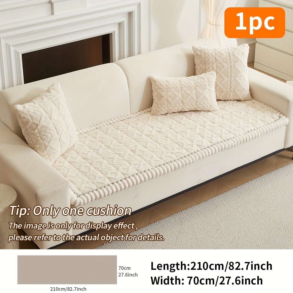 Quilted Sofa Cushion Cover, Single Polyester Seating Layer in Five Colors with Loveseat, 3-Seater, 4-Seater and Plus4 Options for Living Room Refreshes