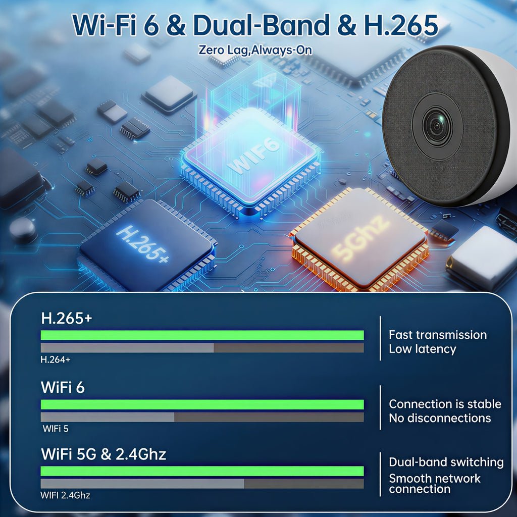 4MP Wireless Window Camera with Dual-Band WiFi, Two-Way Audio and Motion Tracking, AI Blacklight or Full-Color Single-Camera Options for Indoor Pet Monitoring