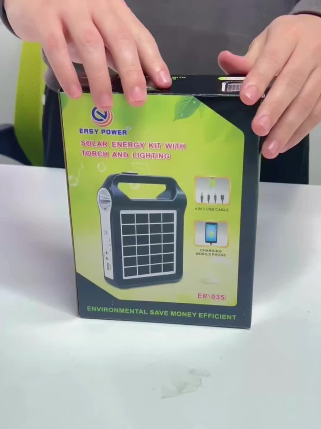 Portable Solar Power Storage System in Black, Rechargeable Lithium Battery and USB Charging with Listed 5V Solar Panel for Compatible Small-Device Charging