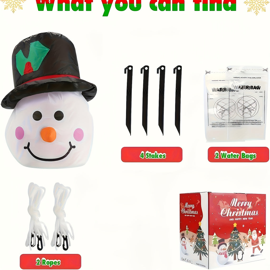 Gift-Holding Inflatable Snowman, Approximately 5ft Oxford Cloth Christmas Display with Internal LED Lights and Plug-Powered Built-In Blower for Holiday Decorating