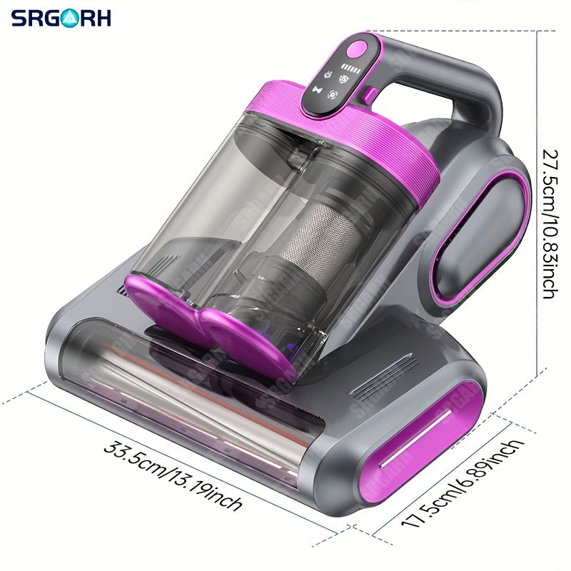 UVC Mattress Vacuum Cleaner with Hot Air, 16KPa Powerful Suction Bed Vacuum with Dual Dust Cup, Handheld Deep Cleaning Mattress Machine for Pillows, Sofa, and Carpet