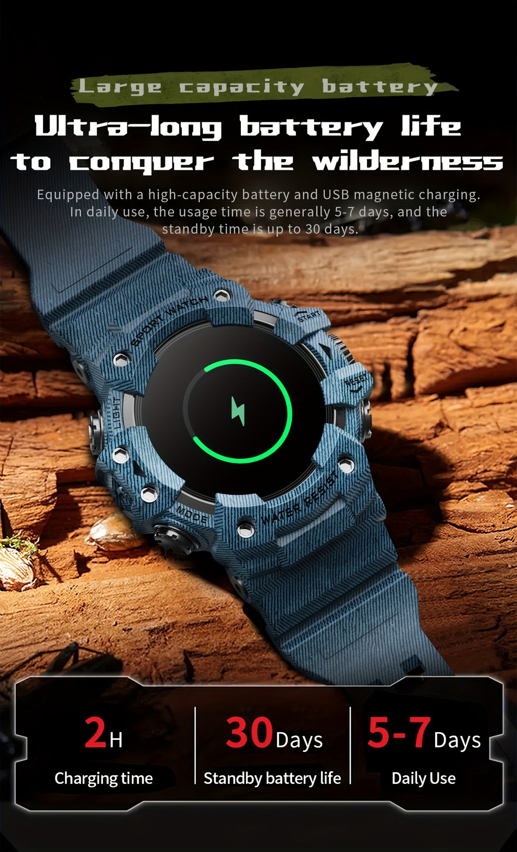 1.32-Inch TFT Smartwatch for Men with Calling, LED Flashlight, 100+ Sports Modes and Sleep Tracking, iPhone Android Compatibility in Eleven Color Options