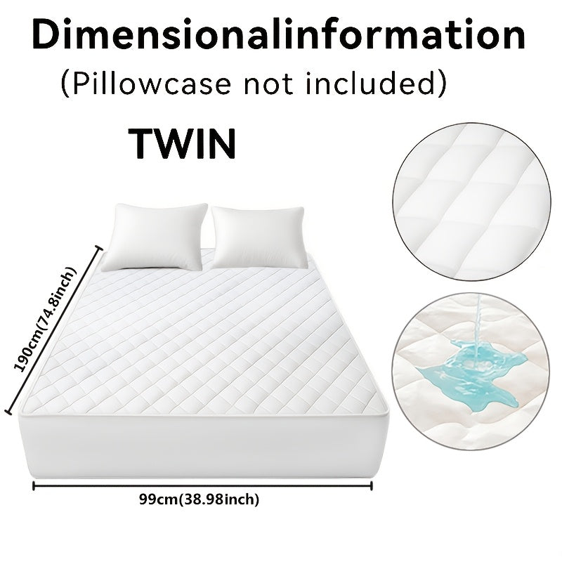 Fitted Mattress Protector with Listed 9–15 Inch Pocket Range, Single Solid-Color Bed Cover in Twin, Full, Queen and King Sizes with Nine Color Labels