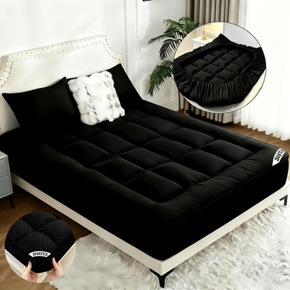 Filled Mattress Topper with Mesh Structure and Listed 1200 GSM, Twin, Full, Queen or King Bedding Layer with Standard, Upgraded and Random Color Options