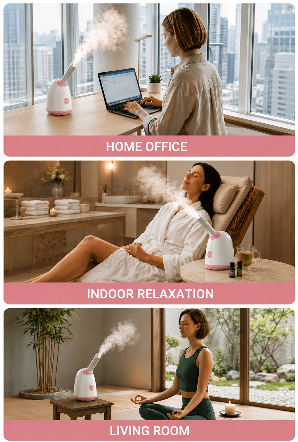 At-Home Facial Steamer Options for Personal Skin Care, Portable, Upgraded and Flagship Models with Listed Rotatable Arm and Accessory References