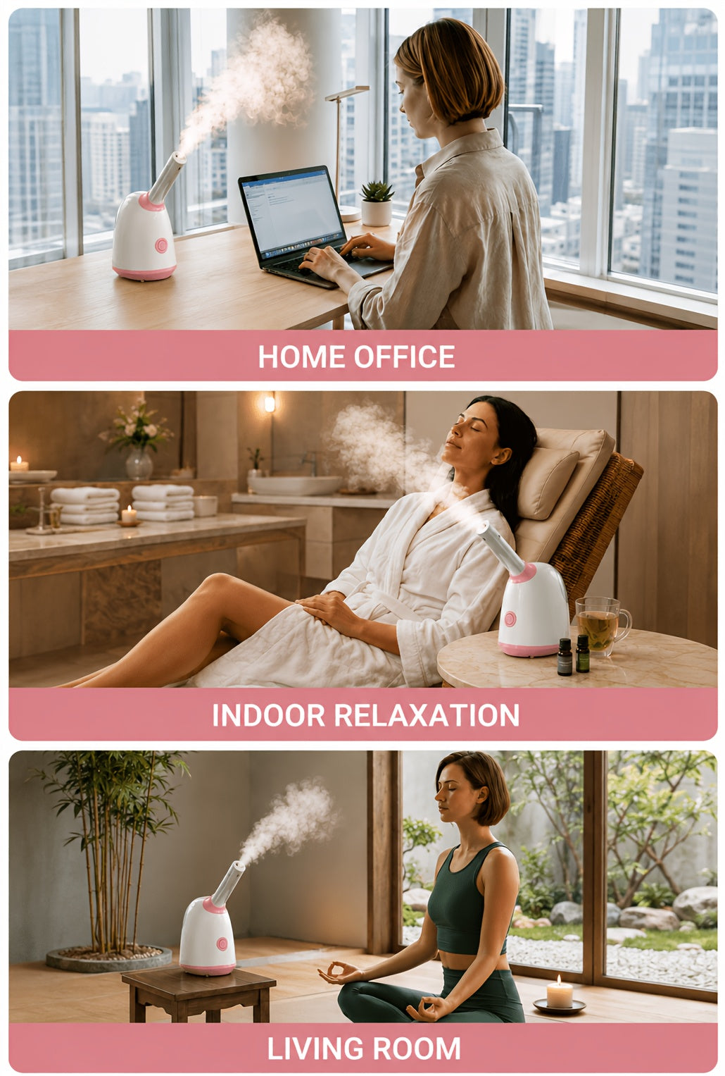 At-Home Facial Steamer Options for Personal Skin Care, Portable, Upgraded and Flagship Models with Listed Rotatable Arm and Accessory References