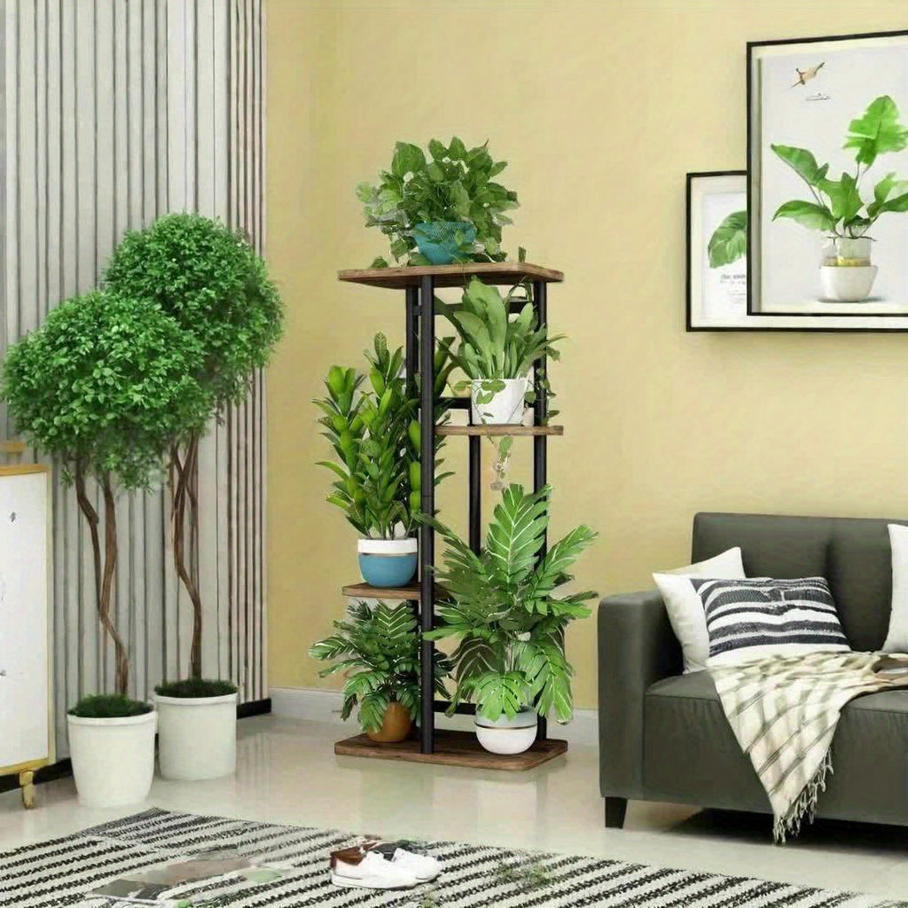 Indoor Plant Shelf for Multiple Plants, Decorative Plant Display Stand for Living Room Corners, Balcony Arrangements and Home Garden Pot Organization