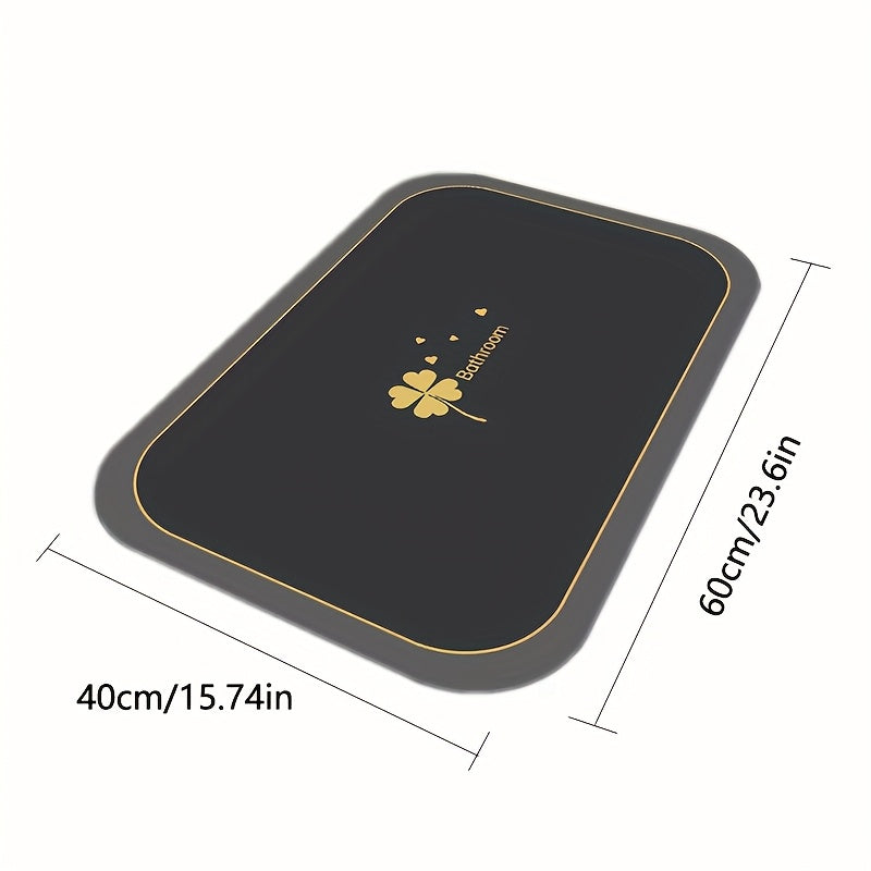 Quick-Drying Bathroom Mat with Diatomaceous Earth Reference, Soft Absorbent Bath Floor Mat with Listed Anti-Slip Design for Shower and Bathtub Areas