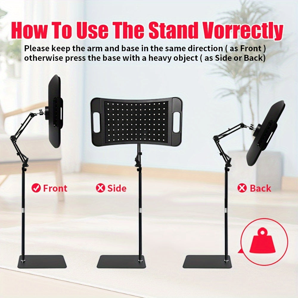 Red Light LED Lamp in Black with Listed Stand, 660nm and 850nm Wavelength Wording and Plug-In Design for Instruction-Guided Adult Personal Care Routines