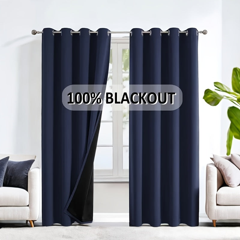 Blackout Curtains with Grommet Top in a Two-Panel Set, Five Color Choices and Seven Size Options for Bedroom, Living Room and Dining Room Window Styling