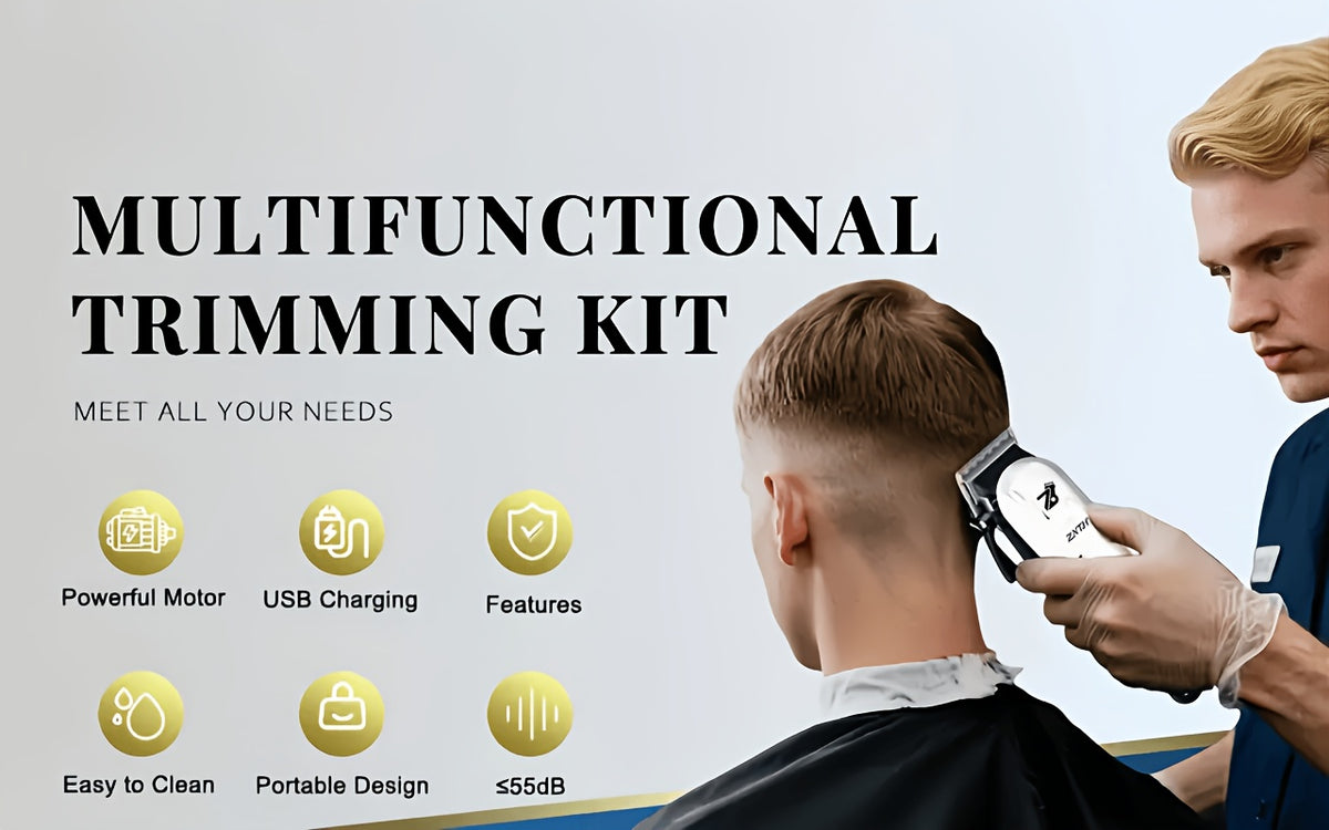 LCD Hair Clipper with Listed USB Charging and Stainless Steel Blades, Upgraded Single Clipper or Three-in-One Electric Razor and Shaver Kit for Home Grooming