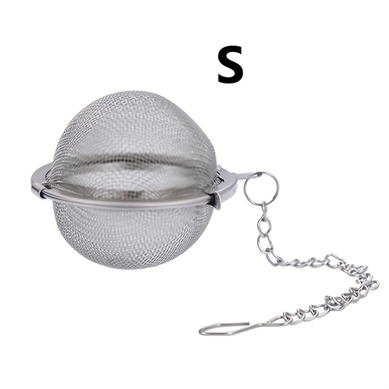 Stainless Steel Spice Filter Ball with S Size Label, One-Pack Seasoning Infuser Reference for Soup, Stew, Hot Pot and Instruction-Approved Marinade Preparation
