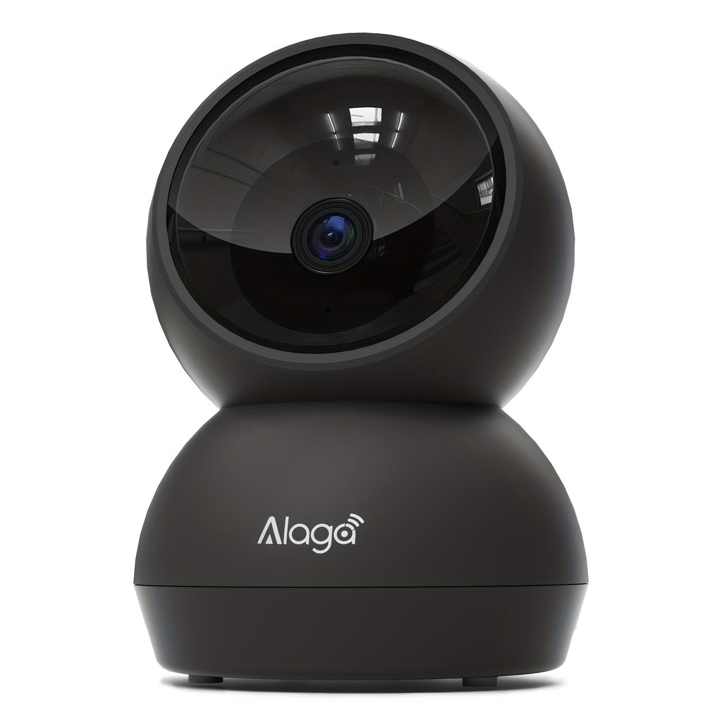 WiFi Home Monitoring Camera in Black One-Piece Option with Listed 2K QHD, Dual-Band Connection, PTZ Tracking, Two-Way Voice and Infrared Night Vision