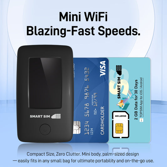 4G LTE Portable WiFi Hotspot with Listed 6000mAh Battery, Upgraded Device or 12GB 180-Day Prepaid SIM Option Labels for Compatible Mobile Internet Plans