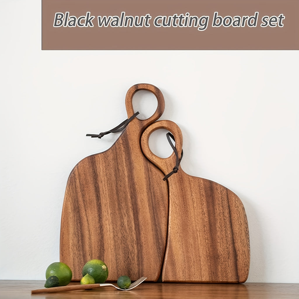 Cutting Board Duo Set with Walnut, Acacia or Bamboo Options, Reversible Chopping and Serving Board Reference for Meat, Bread and Cheese Preparation